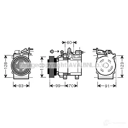 Компрессор кондиционера PRASCO hyk138 B6MRA NA 4045385066070 2590270 изображение 0