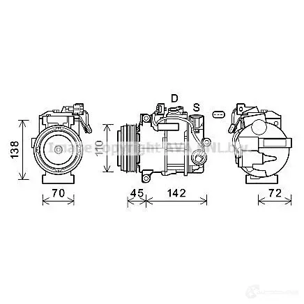 Компрессор кондиционера PRASCO msak697 VCZ9 DVX 1437708376