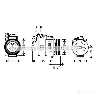 Компрессор кондиционера PRASCO bwak329 2577453 ZP W0A 4045385192359