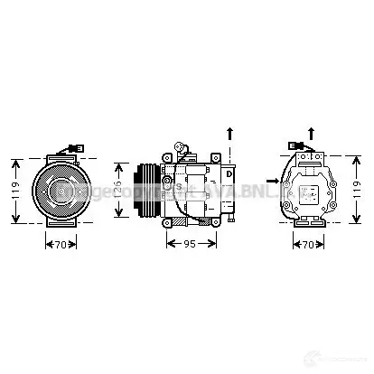 Компрессор кондиционера PRASCO 2587235 U G7UA 4045385036288 ftk042