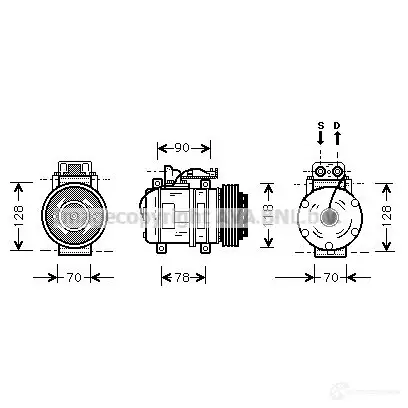 Компрессор кондиционера PRASCO 4045385036608 msk275 2596413 MO2 VQ2X изображение 0