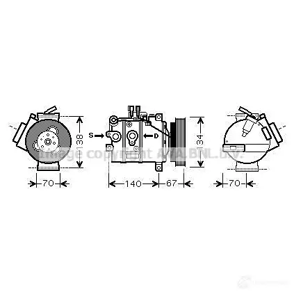 Компрессор кондиционера PRASCO 2608703 E1EVFV F voak142 4045385215645