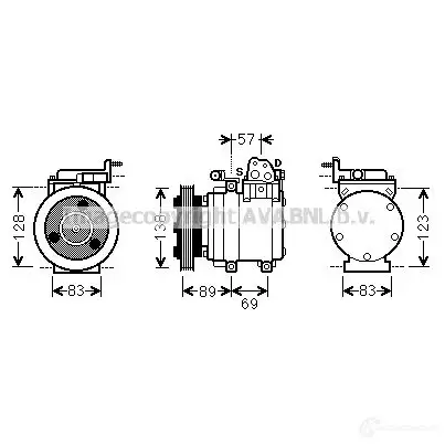 Компрессор кондиционера PRASCO 2590299 SF J4I0F 4045385173792 hyk260