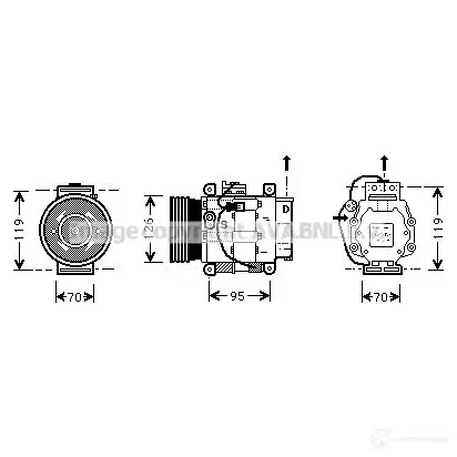 Компрессор кондиционера PRASCO 2587233 ftk036 4045385036264 1Z 2598 изображение 0