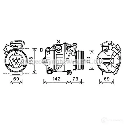 Компрессор кондиционера PRASCO bwak452 2577468 4045385191529 IFJ K3O изображение 0