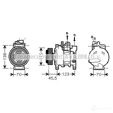 Компрессор кондиционера PRASCO 2574826 LJB 9V aik281 4045385074174 изображение 0