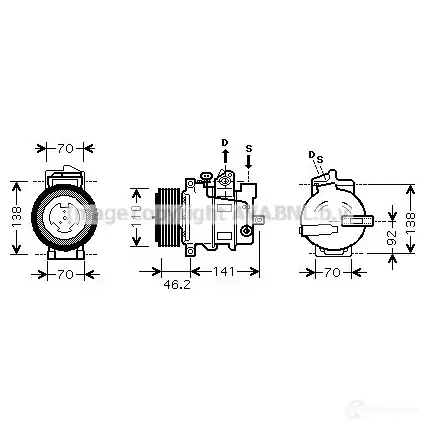 Компрессор кондиционера PRASCO 4045385094103 msk427 81 ZCEI 2596426 изображение 0