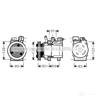 Компрессор кондиционера PRASCO hyk259 Y YMSL7 2590298 4045385173778