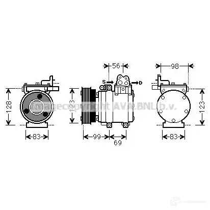 Компрессор кондиционера PRASCO Z XH6XDW 2590288 4045385166077 hyk221