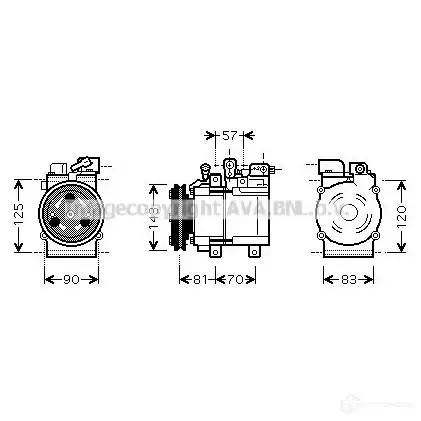 Компрессор кондиционера PRASCO 4045385068296 W3 YKX 2590271 hyk139 изображение 0