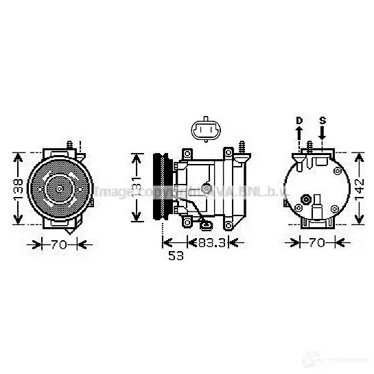 Компрессор кондиционера PRASCO dwak080 YA7 HC 1437697686 изображение 0