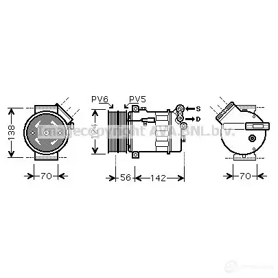 Компрессор кондиционера PRASCO 2587255 N L914BD 4045385093878 ftk363