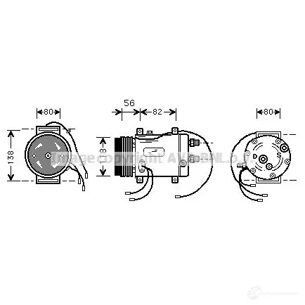 Компрессор кондиционера PRASCO 9G6 0HTL 2574811 aik255 4045385072453 изображение 0