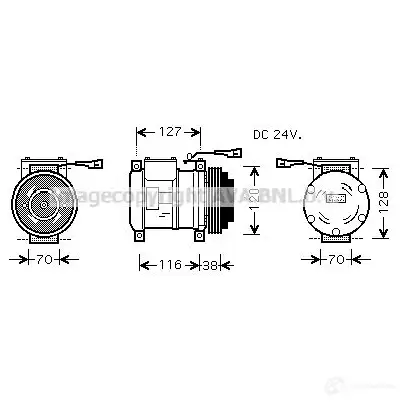 Компрессор кондиционера PRASCO RI C6R ivk073 2590485 4045385063222 изображение 0