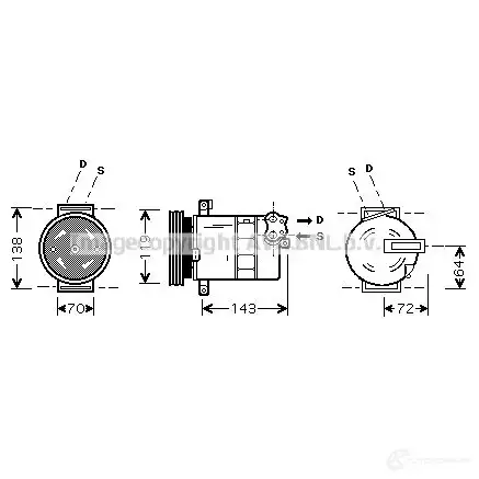 Компрессор кондиционера PRASCO ftk086 4045385036349 LB5H DR 2587243 изображение 0