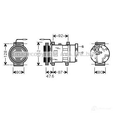 Компрессор кондиционера PRASCO 2604319 4045385106714 rtk434 NOXB P изображение 0