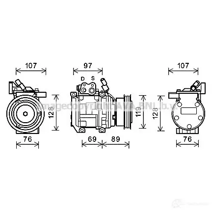Компрессор кондиционера PRASCO 2591270 kak177 4045385174973 6 503Z4S