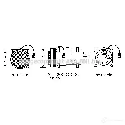Компрессор кондиционера PRASCO 8JD ZP cnk019 4045385033959 2579174