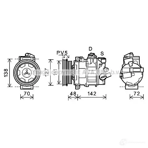 Компрессор кондиционера PRASCO 2574842 aik359 4045385190423 O7W ESNM изображение 0