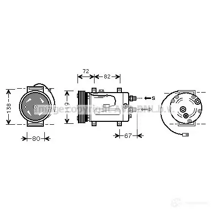 Компрессор кондиционера PRASCO S G8ONJ 2574752 aiak177 4045385157471