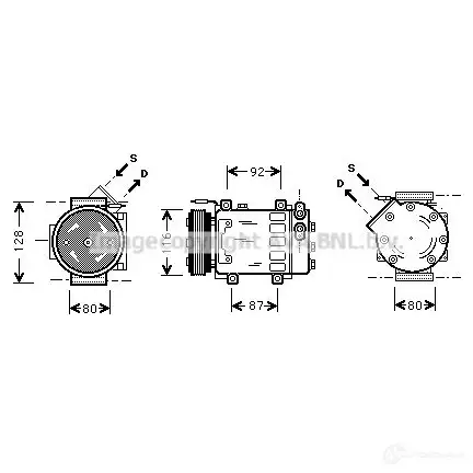 Компрессор кондиционера PRASCO 4045385037285 rtk079 5 861C 2604278
