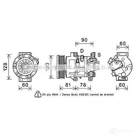 Компрессор кондиционера PRASCO 03J MK4 1437696883 toak581