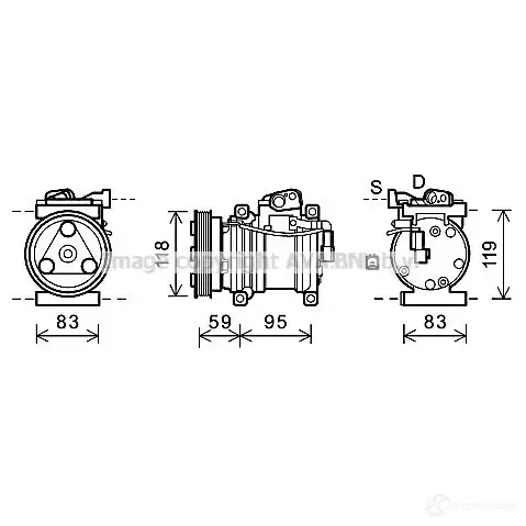 Компрессор кондиционера PRASCO 4045385184743 kak200 H5 GYMI 2591275