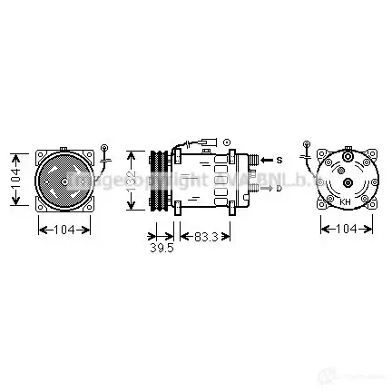 Компрессор кондиционера PRASCO vlk080 1424280789 4045385202638 T 2MBFNW