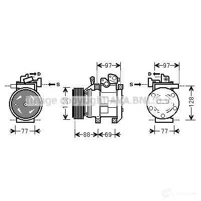 Компрессор кондиционера PRASCO 2591254 kak117 4045385105069 G JYHS