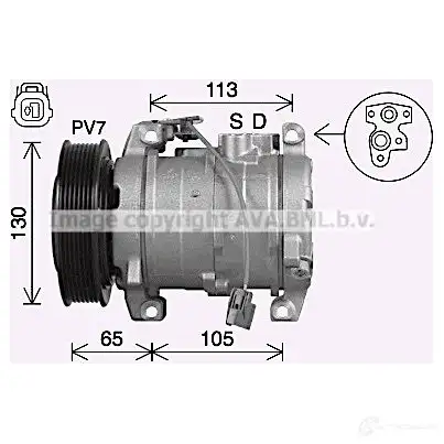 Компрессор кондиционера PRASCO D7V4 H hdk322 1437695359 - Изображение 1