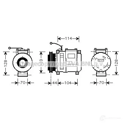 Компрессор кондиционера PRASCO 77V H1H 1424996327 4045385066056 fek002