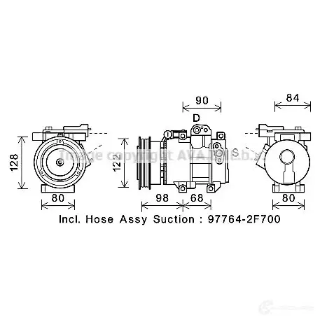Компрессор кондиционера PRASCO G1 I262 4045385182947 2591273 kak192 изображение 0