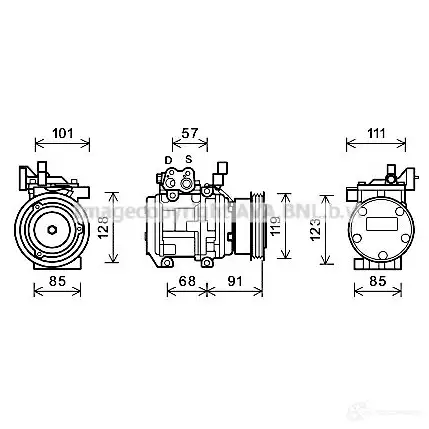 Компрессор кондиционера PRASCO 4045385170135 kak155 LM H6N 2591262 изображение 0