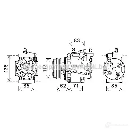 Компрессор кондиционера PRASCO KFP LT 4045385204939 2588139 hdk302