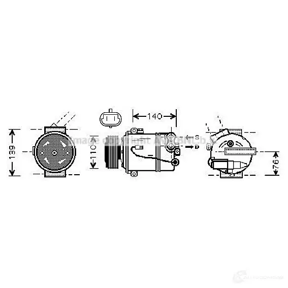 Компрессор кондиционера PRASCO olk410 6 8REV5 4045385071852 2598680