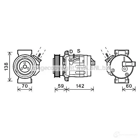 Компрессор кондиционера PRASCO 2579447 01E 7YDE 4045385171101 ctk035