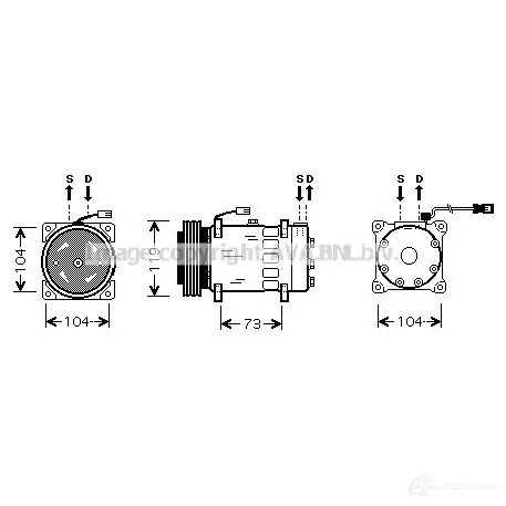 Компрессор кондиционера PRASCO cnk180 4045385055463 PT E0CRW 2579187 изображение 0