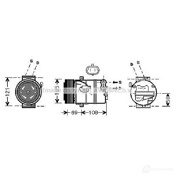 Компрессор кондиционера PRASCO 4045385090532 J4 Y3E olk445 2598692 изображение 0