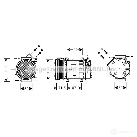 Компрессор кондиционера PRASCO 4045385055807 E5 PJX rtk281 2604287