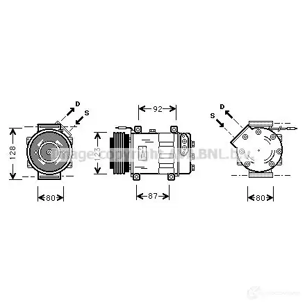 Компрессор кондиционера PRASCO 4045385037186 4HB60 Y3 2604268 rtk037 изображение 0