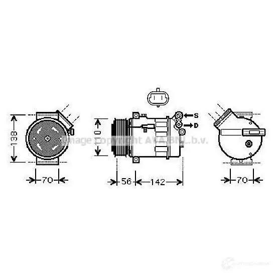 Компрессор кондиционера PRASCO LC 8Z1 2598696 4045385090570 olk449