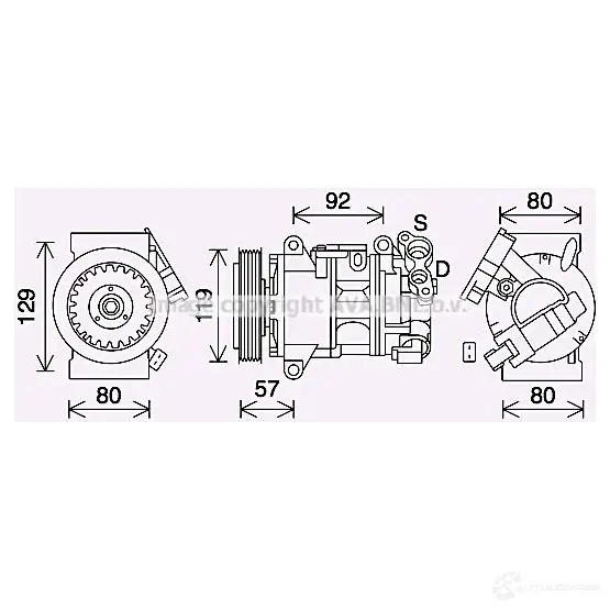 Компрессор кондиционера PRASCO peak408 YE MOTX5 1437696528