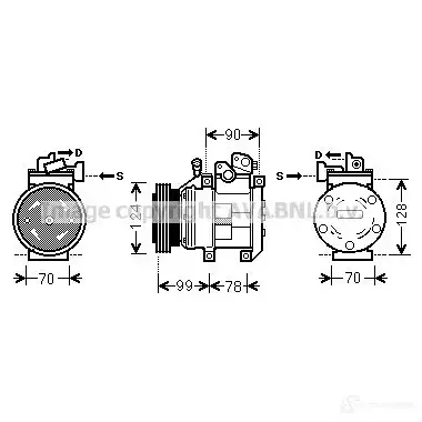 Компрессор кондиционера PRASCO WLY 6V4R 4045385158027 kak130 2591257