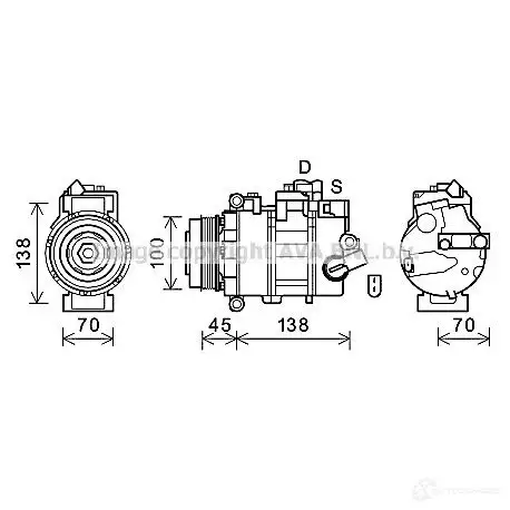 Компрессор кондиционера PRASCO K Q5GYL vnak384 1437695955 изображение 0