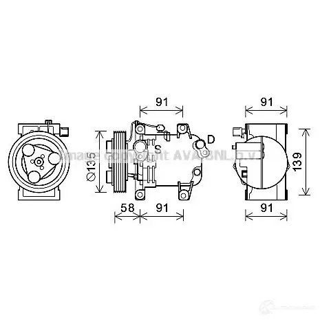 Компрессор кондиционера PRASCO 8VH37 F 4045385197255 dnk395 2580476
