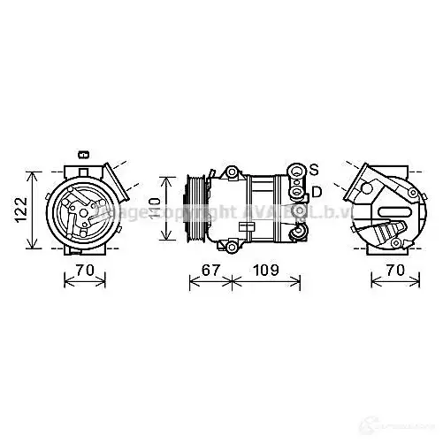 Компрессор кондиционера PRASCO ftak408 4045385230877 1424996329 7K1 N0W изображение 0