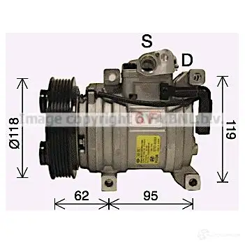 Компрессор кондиционера PRASCO kak298 TTS 64 1424280757 4045385232291 изображение 0