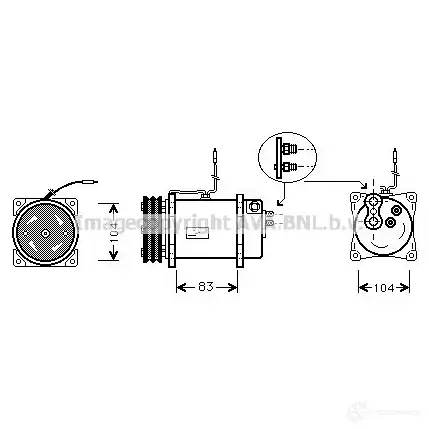 Компрессор кондиционера PRASCO sbk041 VK3 B8S 2604631 4045385037346 изображение 0