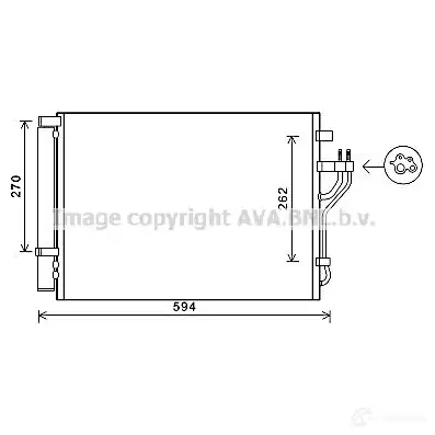 Радиатор кондиционера PRASCO HN804C00 2 2590027 7EBIM hy5280d изображение 0