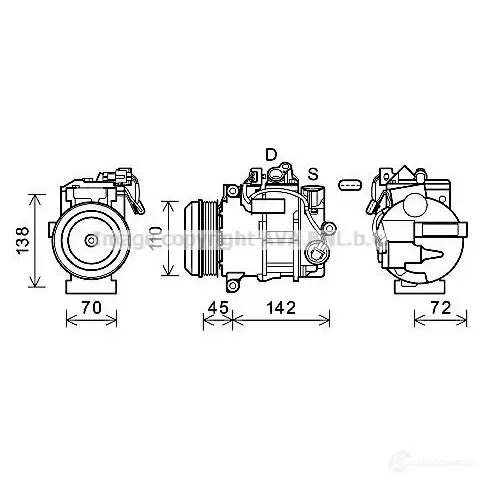 Радиатор кондиционера PRASCO vw5277 0R4YQP Q 4045385104659 1198256513